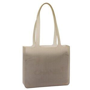 Chanel Tote Bag Rubber Gray CC